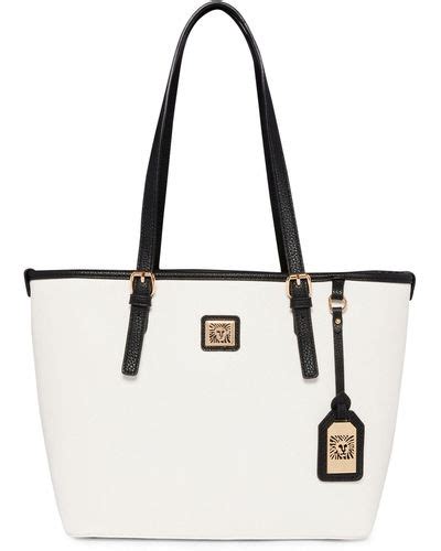 anne klein white handbags|anne klein tote bag brown.